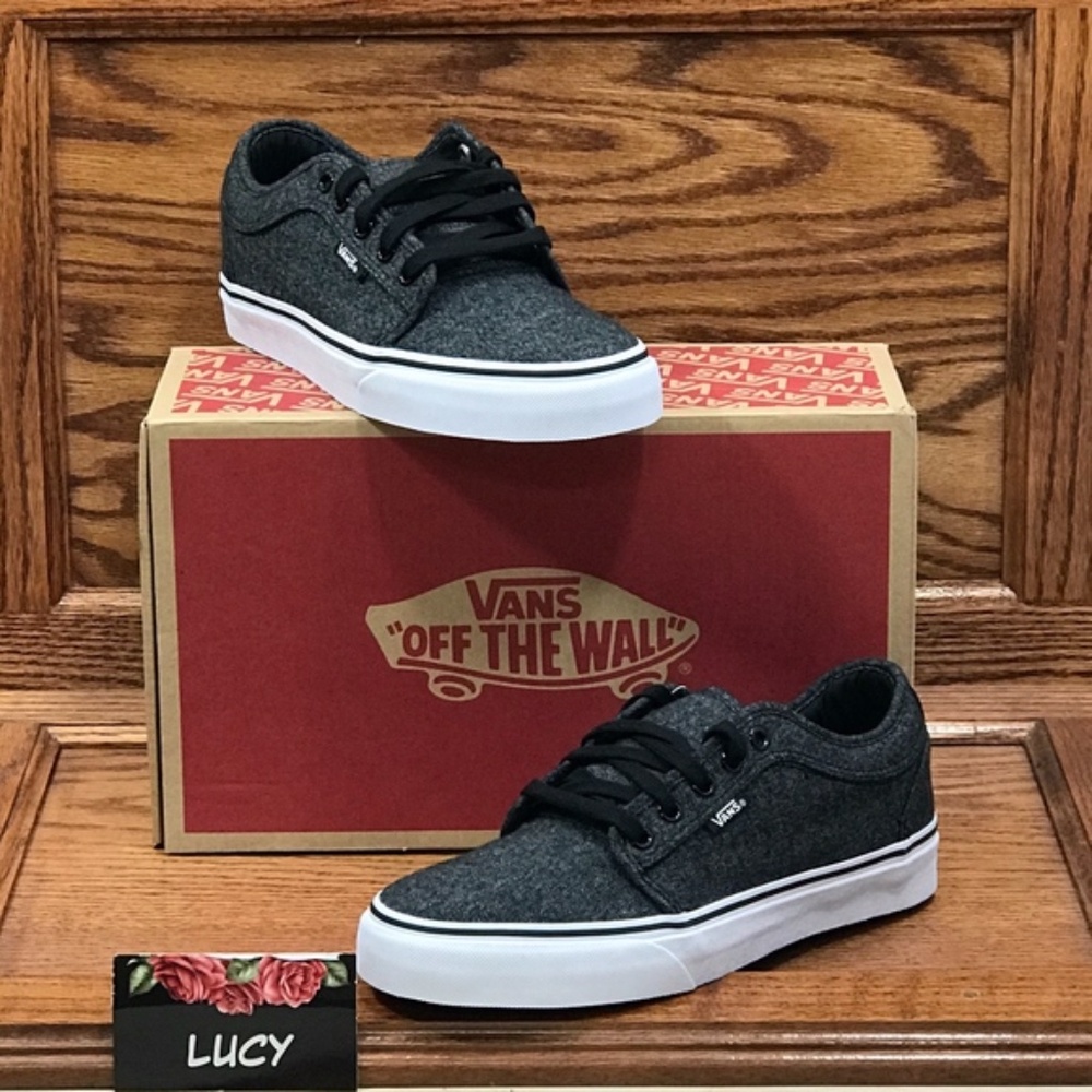 Vans Chukka Low Brushed Denim Black White Mens Skate Shoes VN0A38CGQNR 6.5